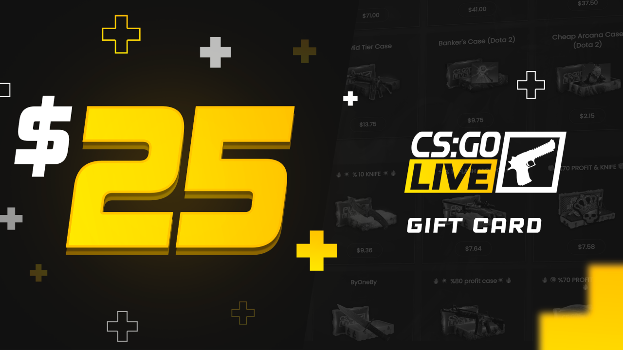 CSGOLive 25 USD Gift Card 29.29 $