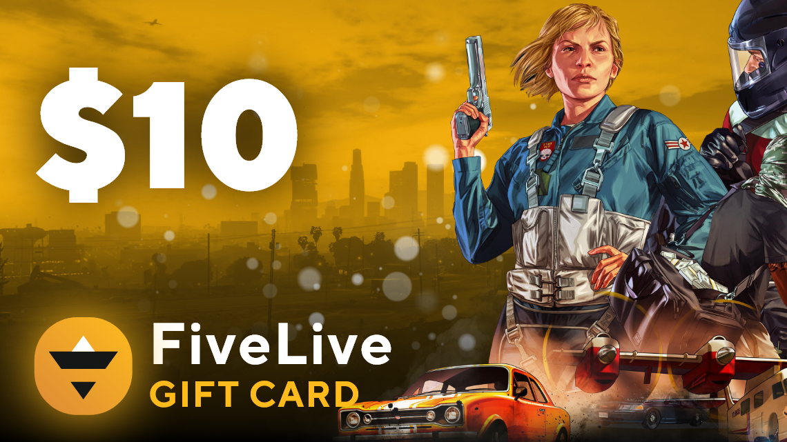 FiveLive $10 Gift Card 9.94 $