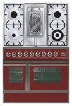 ILVE QDC-90RW-MP Red Kitchen Stove