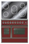 ILVE QDCE-90W-MP Red Kitchen Stove