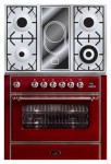 ILVE M-90VD-VG Red Kitchen Stove