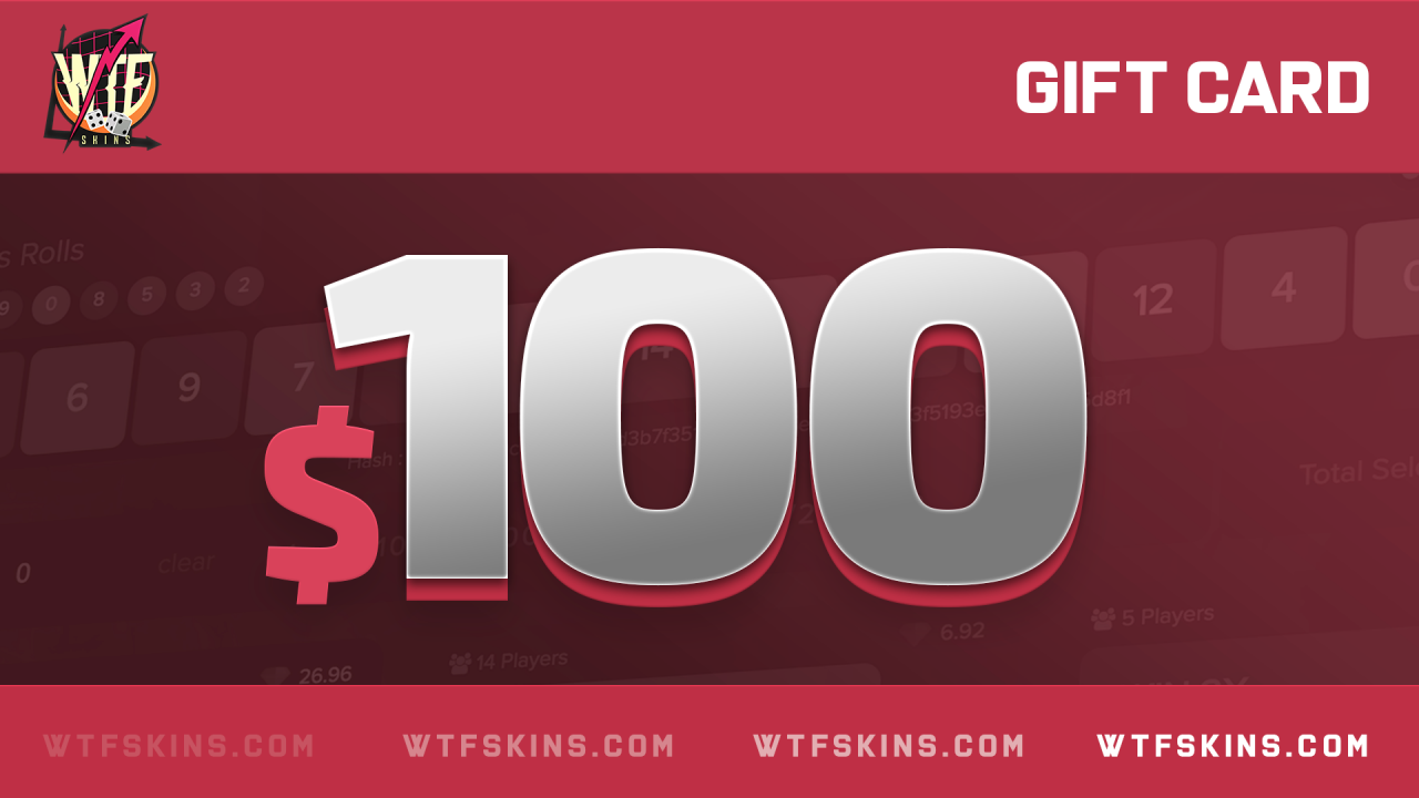 WTFSkins 100 USD Gift Card 117.15 $