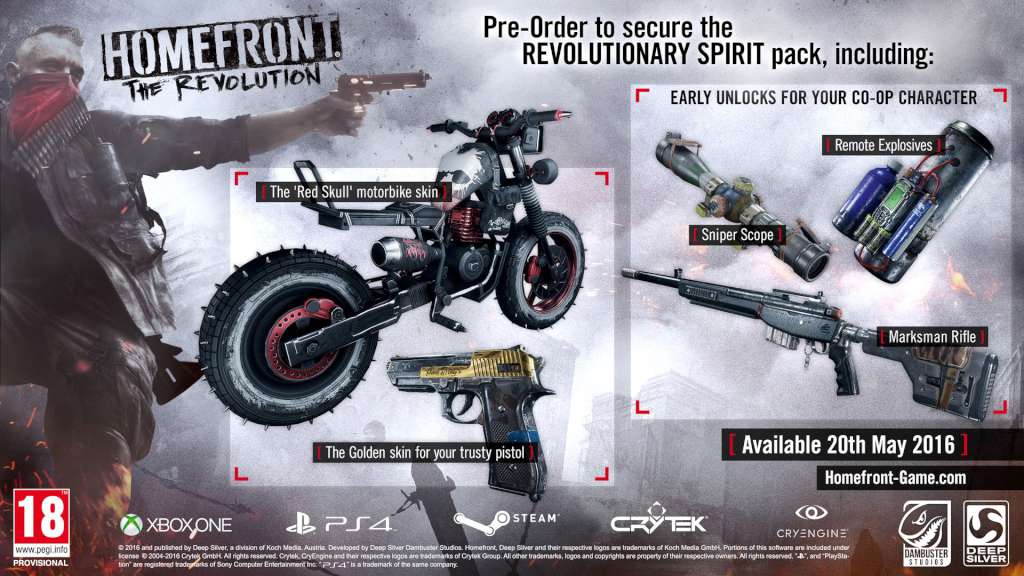 Homefront: The Revolution + Revolutionary Spirit Pack INDIA Steam Gift 26.5 $