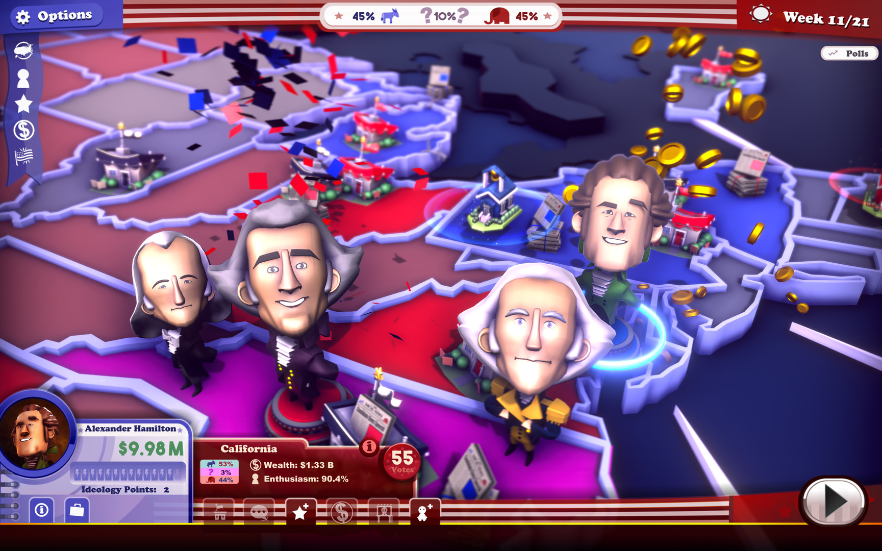 The Political Machine 2020 - The Founding Fathers DLC Steam CD Key 3.94 $