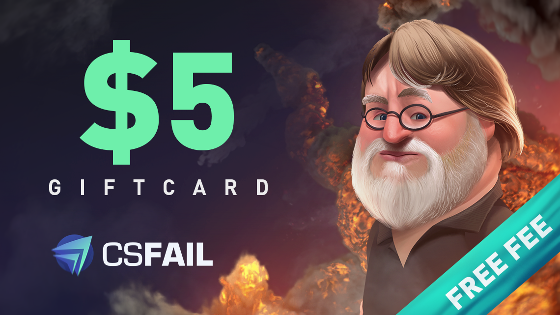 CS fail $5 Gift Card 5.25 $