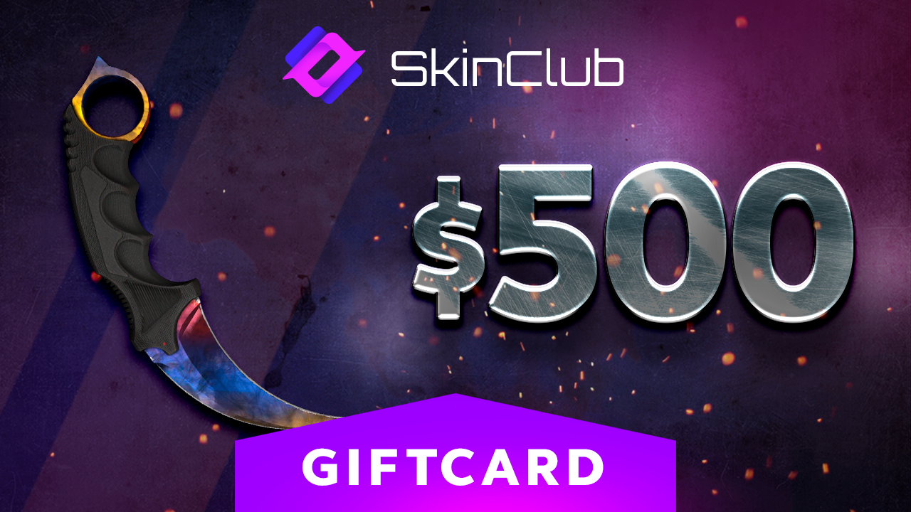 Skin.Club $500 Gift Card 578.08 $