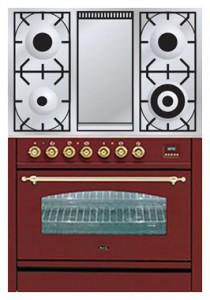 Photo Kitchen Stove ILVE PN-90F-MP Red