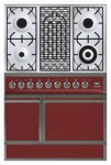 ILVE QDC-90B-MP Red Virtuvės viryklė