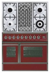 ILVE QDC-90BW-MP Burgundy 厨房炉灶