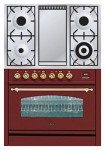 ILVE PN-90F-MP Red Kitchen Stove